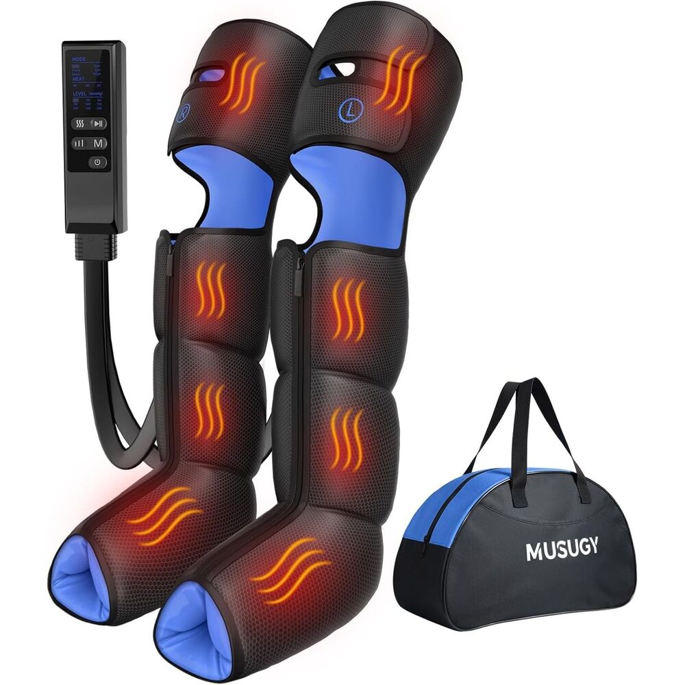 Leg Compression Massager with Heat for Circulation and Pain Relief